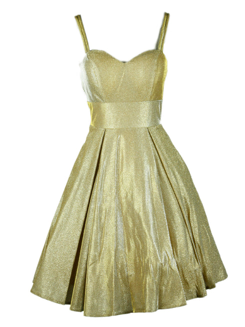 Cinderella Couture Gold Shiny Metallic Junior Bridesmaid Dress for Women, Sizes XS-3XL - SophiasStyle.com